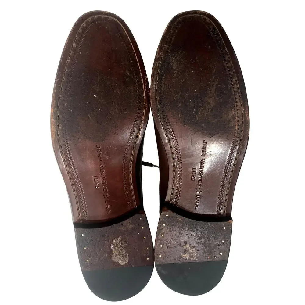 John Varvatos Luxe Lace Up Leather Oxfords Brown | Men 9.5 EUC